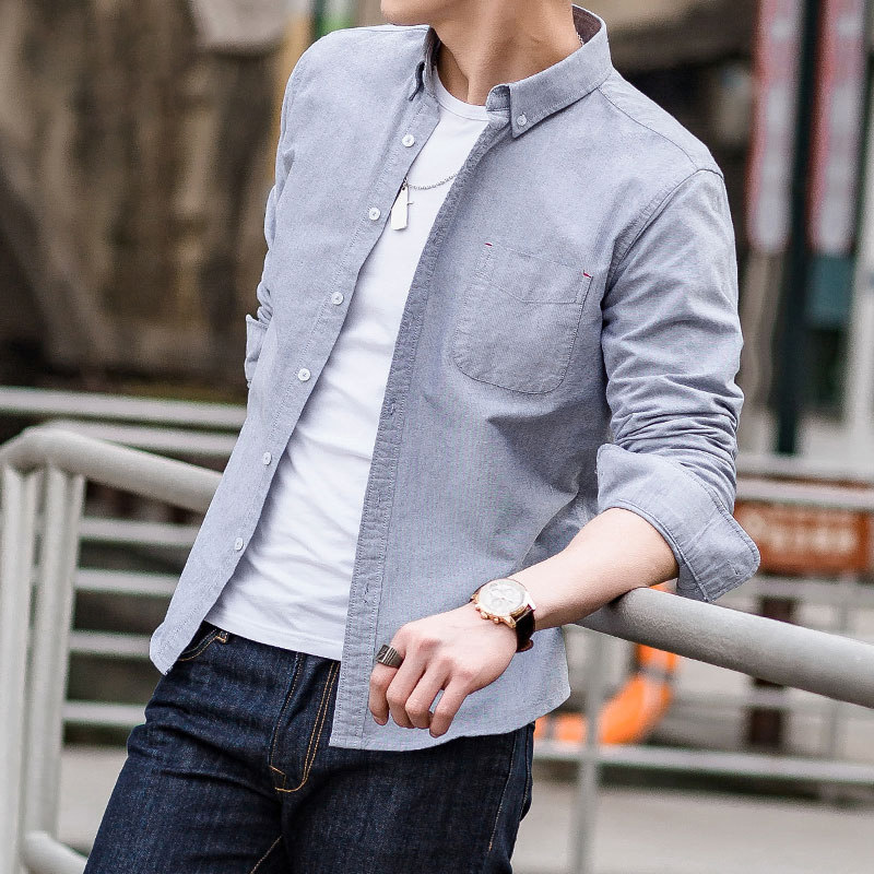 智快鱼乔治白素拼官方旗舰店七彩马唯品会官网男装正品牌袋鼠衬衫