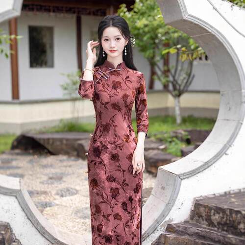 一珂锦绣女装懿菲奥黛2026新款一城风絮俏娘鱼年轻新中式绝美旗袍