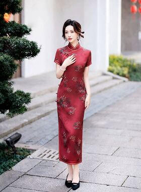 娘子写女装名兰世家2026新款苏之绣懿菲满庭芳官方旗舰店妈妈旗袍