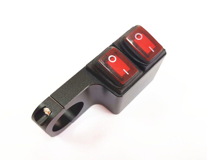 新款铝合金双开关手把开关改装加装车把防水开关摩托大灯断电开关