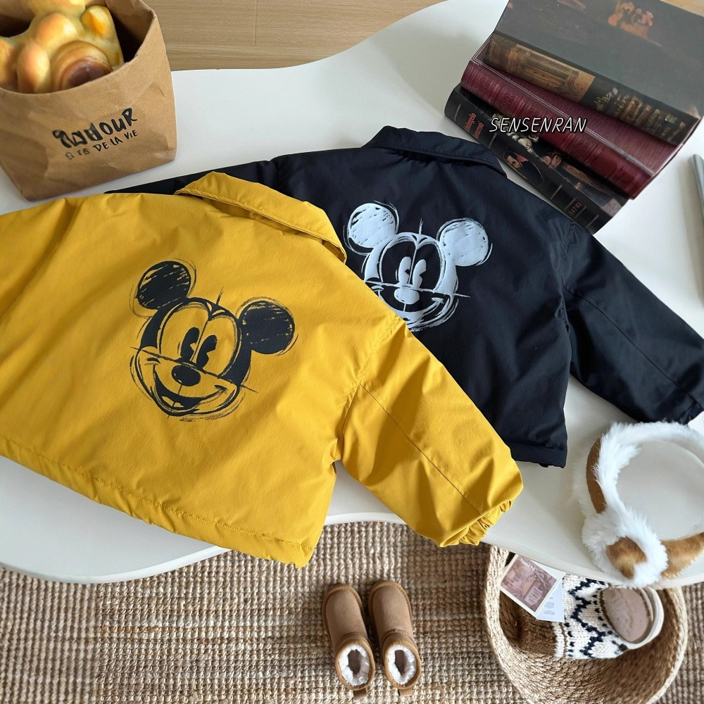 85058 冬季新款韩版卡通棉服2025秋冬绗棉宽松外套男女童衣服洋气