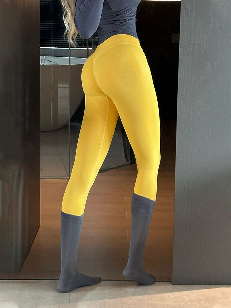 Yoga Pants Peach Butt Fitness Pants Women No Awkward Line High Waist Elastic Tight Hip-Lifting Pants Running Sports Training Winter