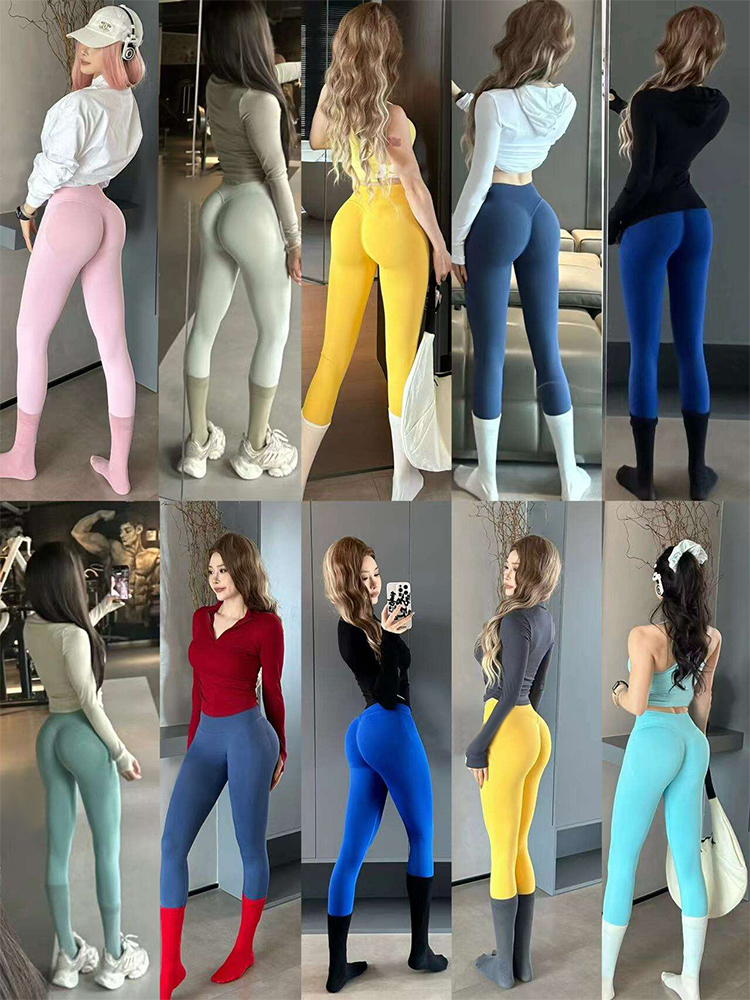 Yoga Pants Peach Butt Fitness Pants Women No Awkward Line High Waist Elastic Tight Hip-Lifting Pants Running Sports Training Winter