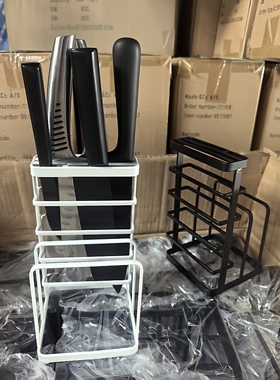 出口外贸日式厨房用品铁艺多用途刀架刀座砧板刀具菜刀收纳置物架