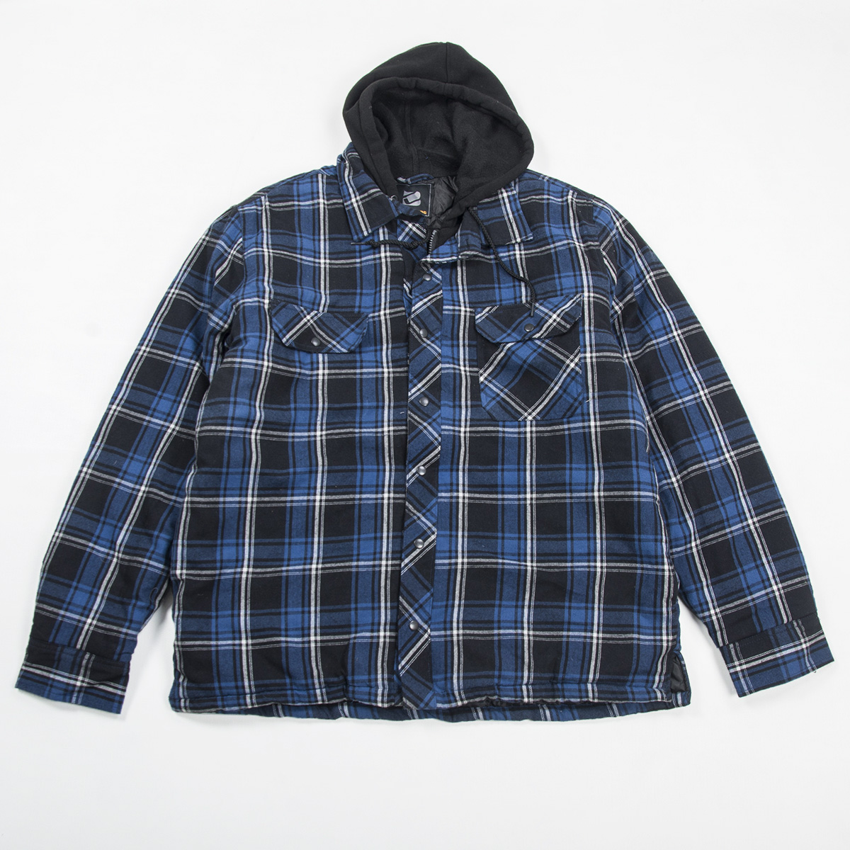 欧美男士秋冬款连帽格子夹克外套