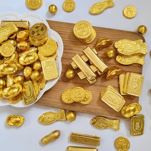 金币巧克力元宝生日蛋糕