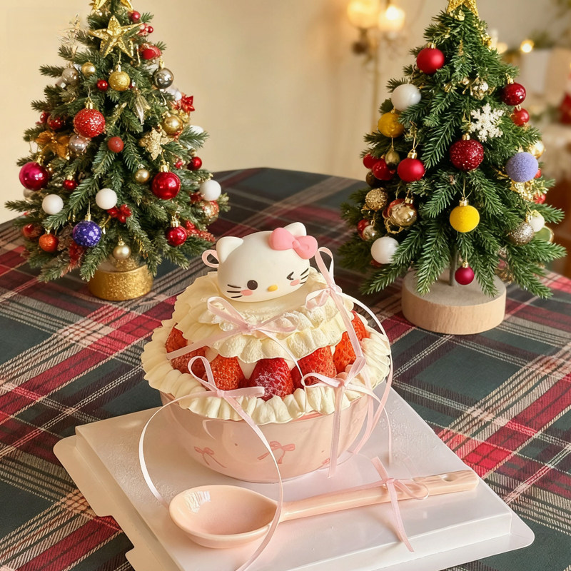 网红圣诞KT猫抱抱碗蛋糕装饰 粉色蝴蝶结陶瓷碗 草莓陶瓷碗甜品碗,节庆用品/礼品,节日装扮用品,淘宝优惠券,粉丝福利购,淘宝优惠卷