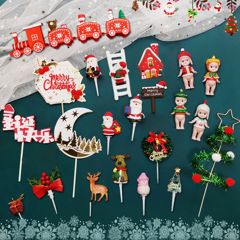 圣诞老人蛋糕摆件软陶雪人