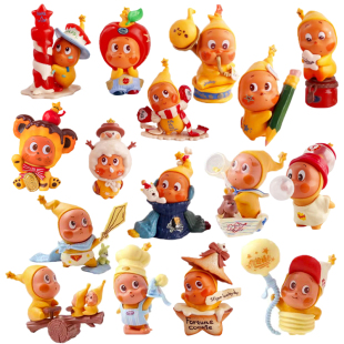 可爱卡通可爱苹果许愿星星人蛋糕装 饰摆件卡通纸质星星人语录插件