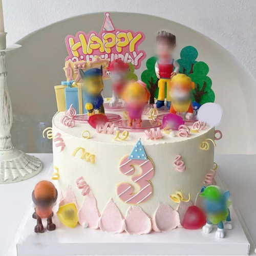 狗狗队长巡逻队网红小狗蛋糕装饰摆件 儿童周岁生日男孩派对插件
