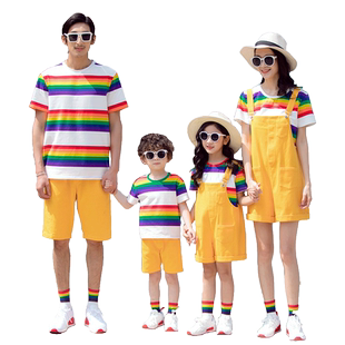 新中式亲子装一家三口四口2026新款夏季改良旗袍父子装母女连衣裙
