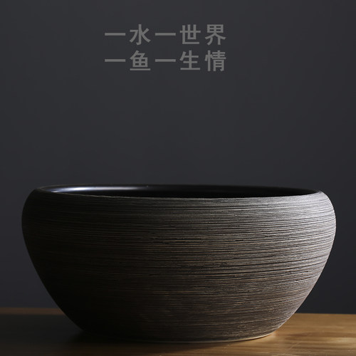 睡莲盆客厅风水陶瓷鱼缸