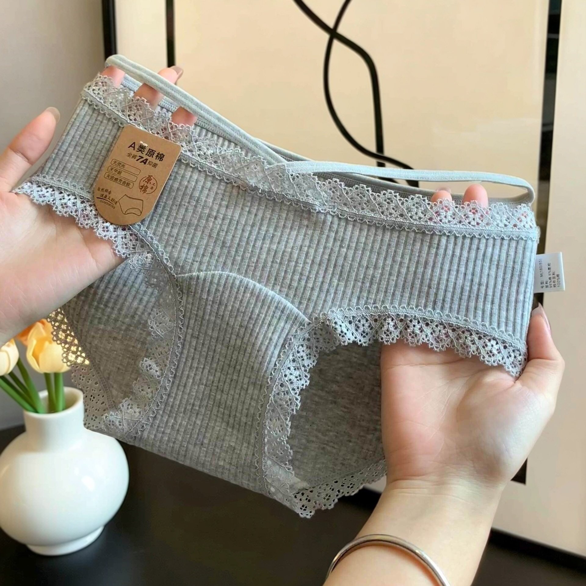 挖到宝啦！蕾丝交叉带7A级抗菌全棉裆内裤性感纯欲女士低腰三角裤,女士内衣/男士内衣/家居服,女三角裤,淘宝优惠券,粉丝福利购,淘宝优惠卷