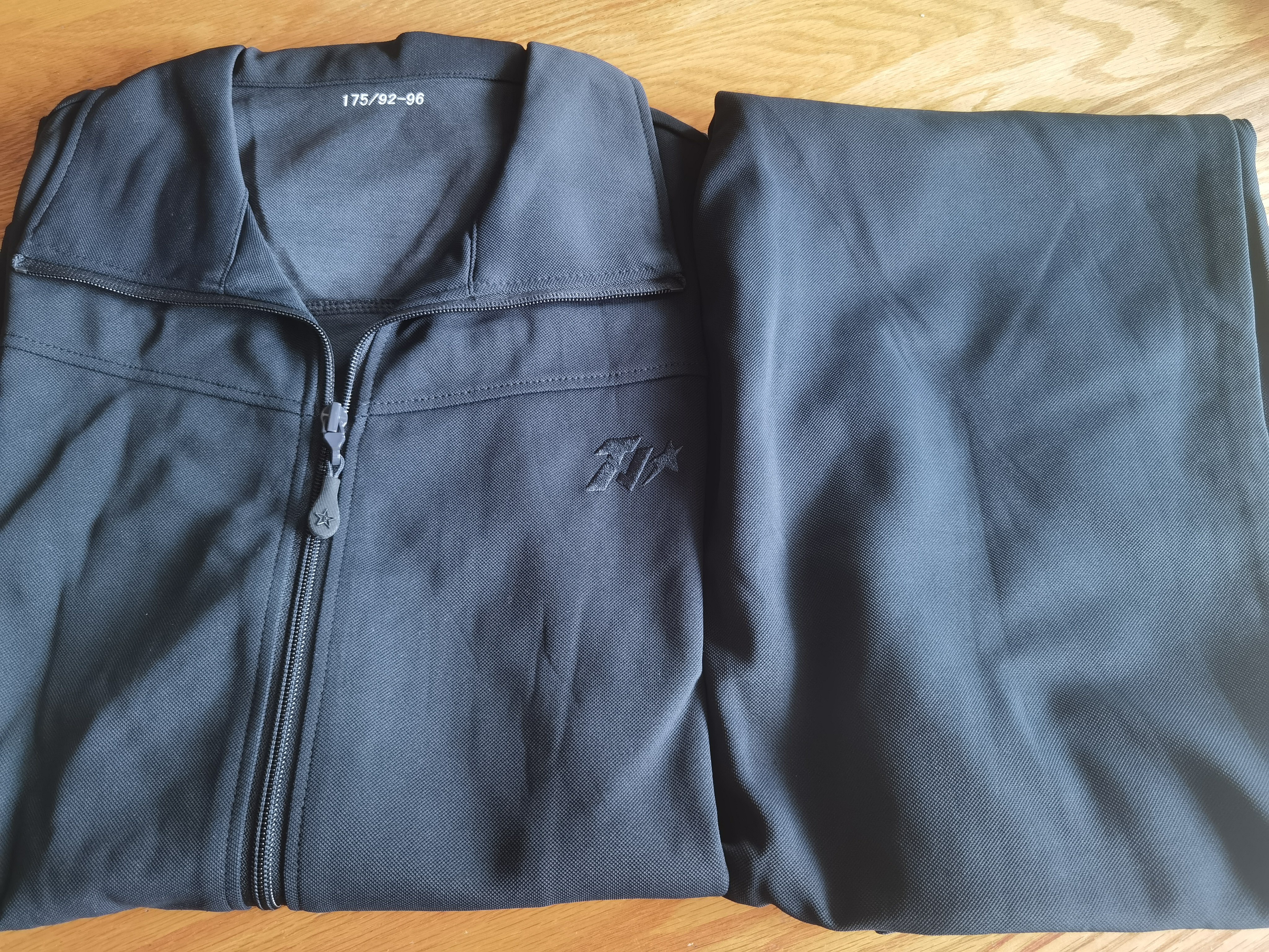 武汉军旭藏青色春秋款冬款加绒长袖体能服训练服速干运动跑步套装