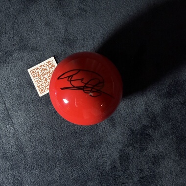 John Higgins  希金斯 亲笔签名红色球 斯诺克  送锦盒