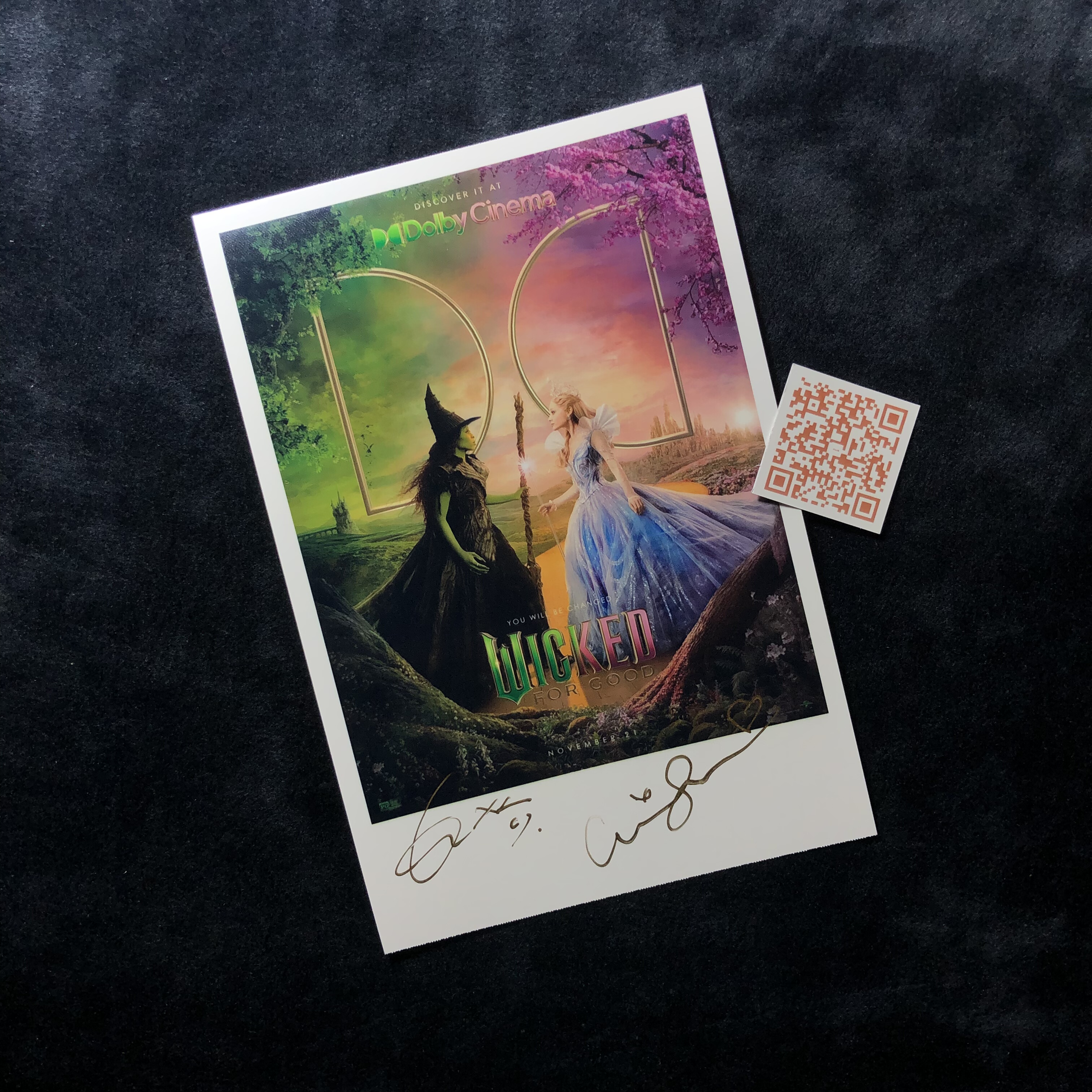 魔法坏女巫2Wicked For Good Cynthia Erivo Ariana Grande亲签照