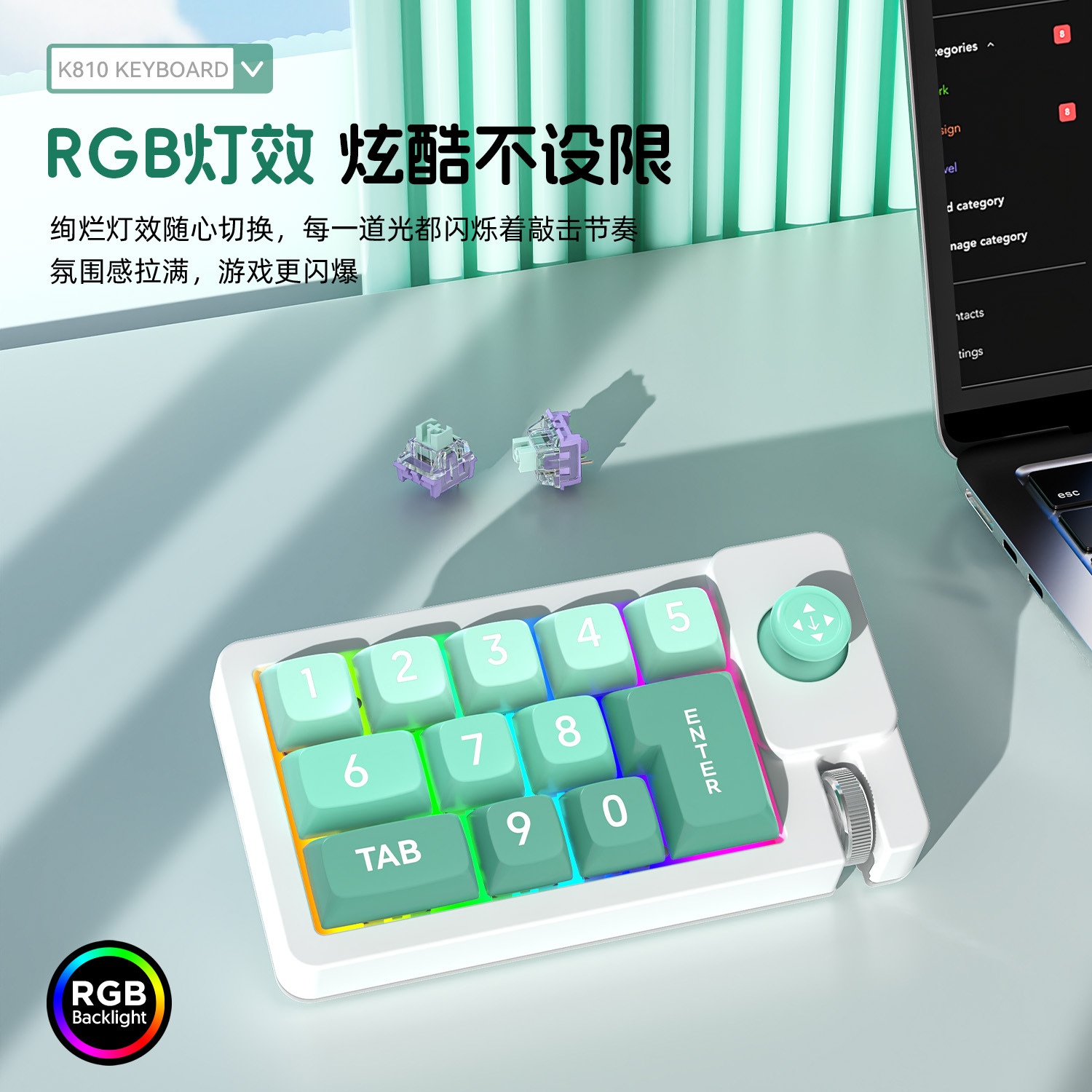 宏编程摇杆宏定义RGB热插拔有线机械游戏键盘一件起批电脑红轴