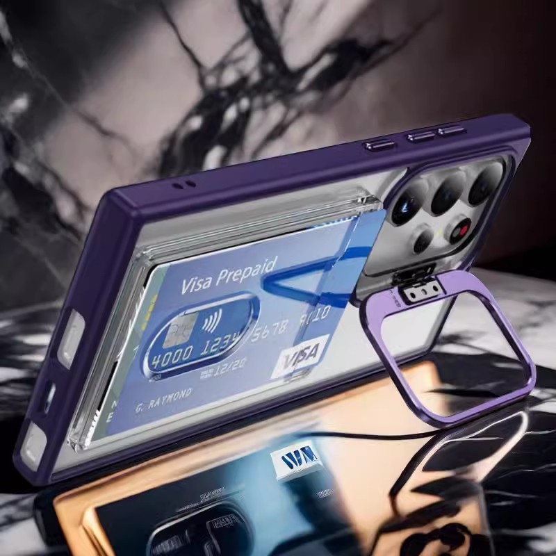 新款卡包适用三星S24ULTRA五金支架手机壳24plus透明防摔24保护套
