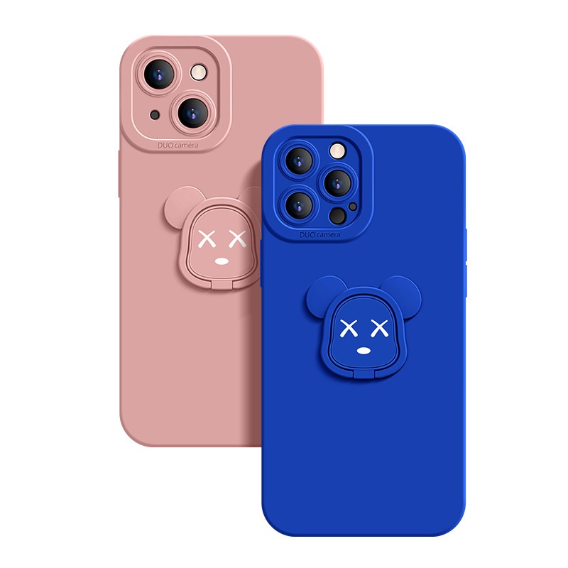 iPhone16手机壳瞳眼硅胶适用苹果15暴力熊指环支架14proMax保护套