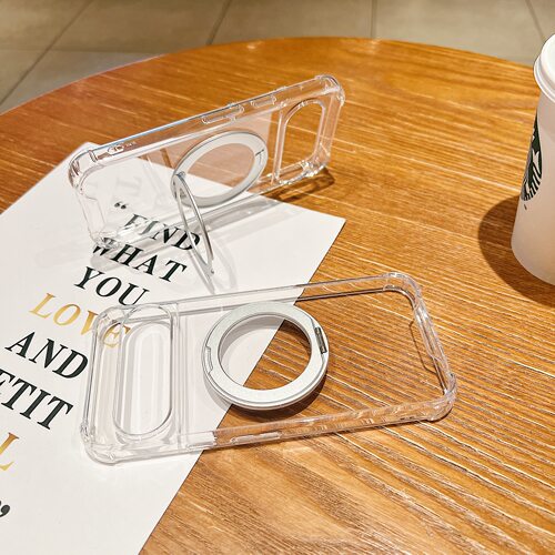 适用 Google 10Pro XL太空壳360旋转支架透明磁吸手机壳谷歌 10A 9A 9 Pro大孔高级感四角防摔保护套批发