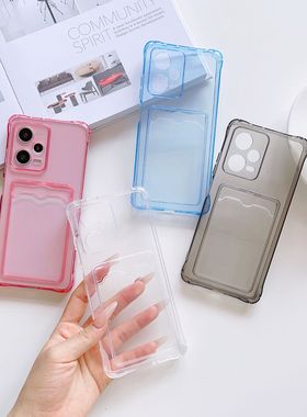 适用OPPO Reno13F A98 A78 A58四角防摔透明插卡手机壳A16K A15全包realmeC63 C67卡包A5pro A3X保护套批发