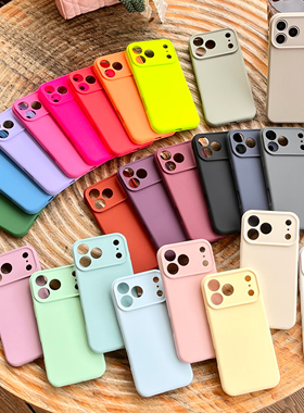 适用 iPhone17 Air橙色硅胶液态盒装手机壳苹果16pro max精孔15plus全包防摔14 13 12 11高级感保护套批发