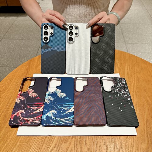 适用 三星 S26 S25 Ultra 半包碳纤维纹硬壳 Galaxy A16 A17 A57 A56 A55防摔超薄S24 S23 S22 FE手机壳批发