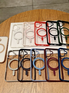 适用苹果17 16 15Pro max亚克力磁吸保护套iPhone14Pro全包13透明12防摔XS高级感XR无线MagSafe 11手机壳