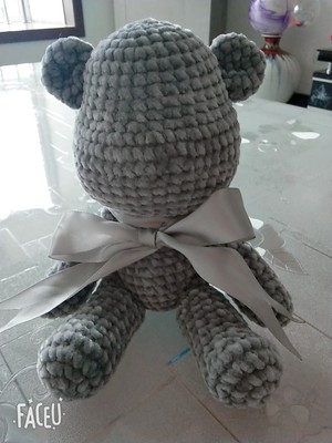 diy暴力熊金丝绒围巾线手工钩针