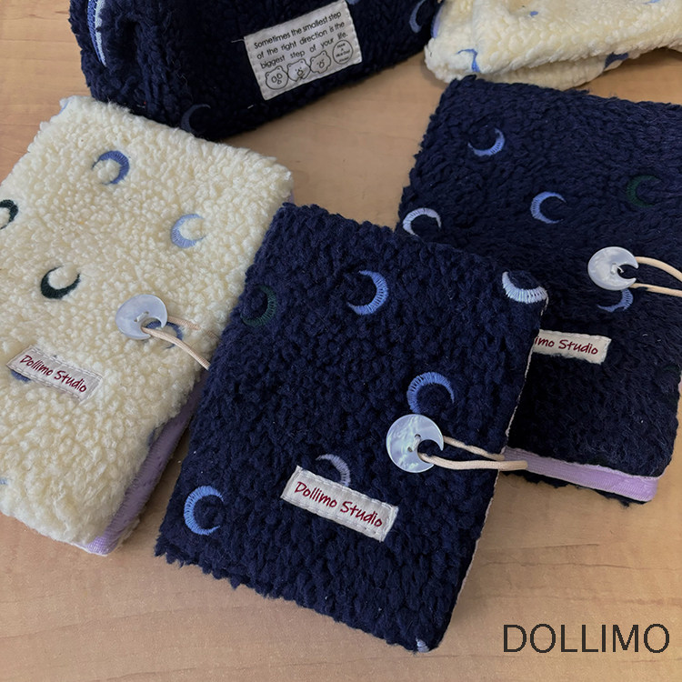 Dollimo手账本A6A7  暖fufu羊羔毛刺绣月亮活页本记事本小 可爱ins随身便携小本子迷你笔记本盖章手帐可拆卸,文具电教/文化用品/商务用品,手帐/日程本/计划本,淘宝优惠券,粉丝福利购,淘宝优惠卷