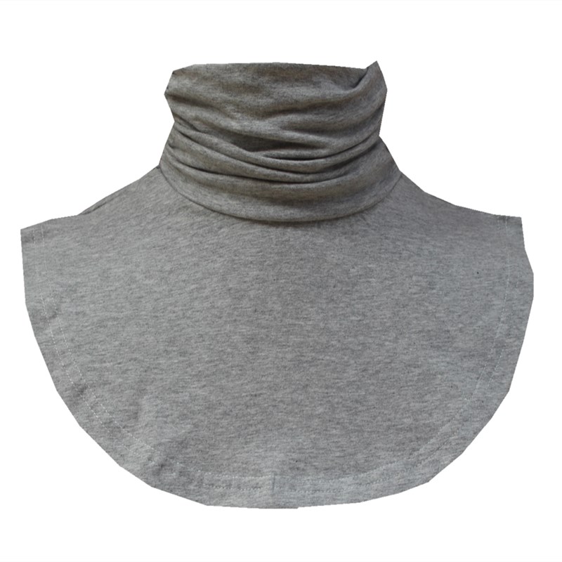 2021 NEW WIDENED STACKED PILE PILE TURTLENECK SPRING BASE SHIRT COTTON STRIPED FALSE COLLAR HIGH NECK BIB ROUND TOE