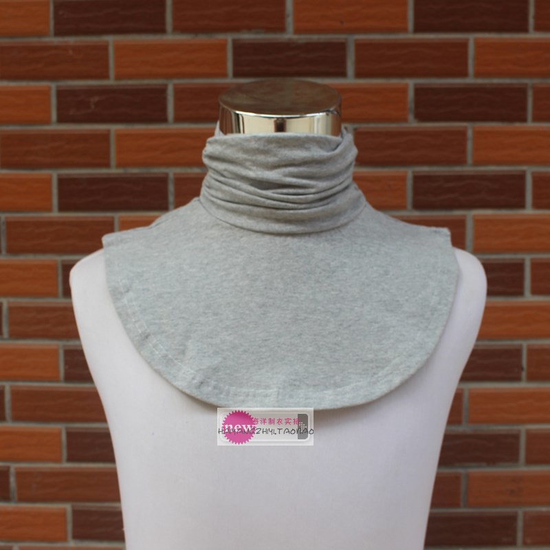 2021 NEW WIDENED STACKED PILE PILE TURTLENECK SPRING BASE SHIRT COTTON STRIPED FALSE COLLAR HIGH NECK BIB ROUND TOE