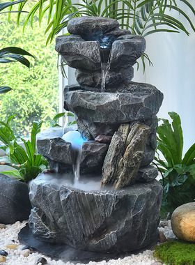 室内假山流水景观摆件循环水系水景喷泉阳台庭院山水落地水池造景