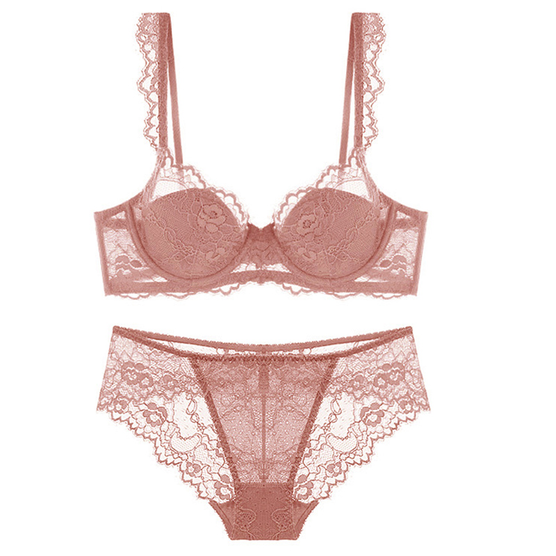 夏季性感欧美薄款42大码40大胸半杯内衣套装女c杯d罩杯文胸聚拢