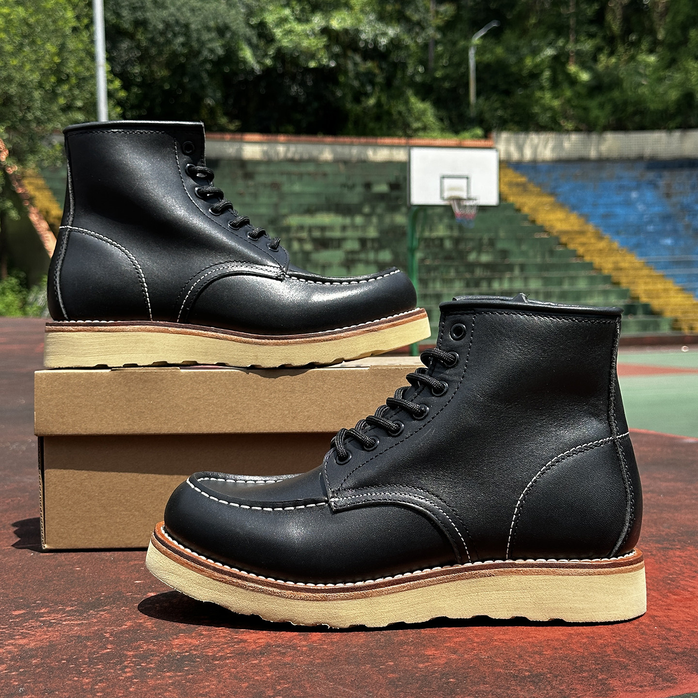 固特异牛皮马丁靴英伦复古高帮875工装男靴户外真皮休闲机车靴男