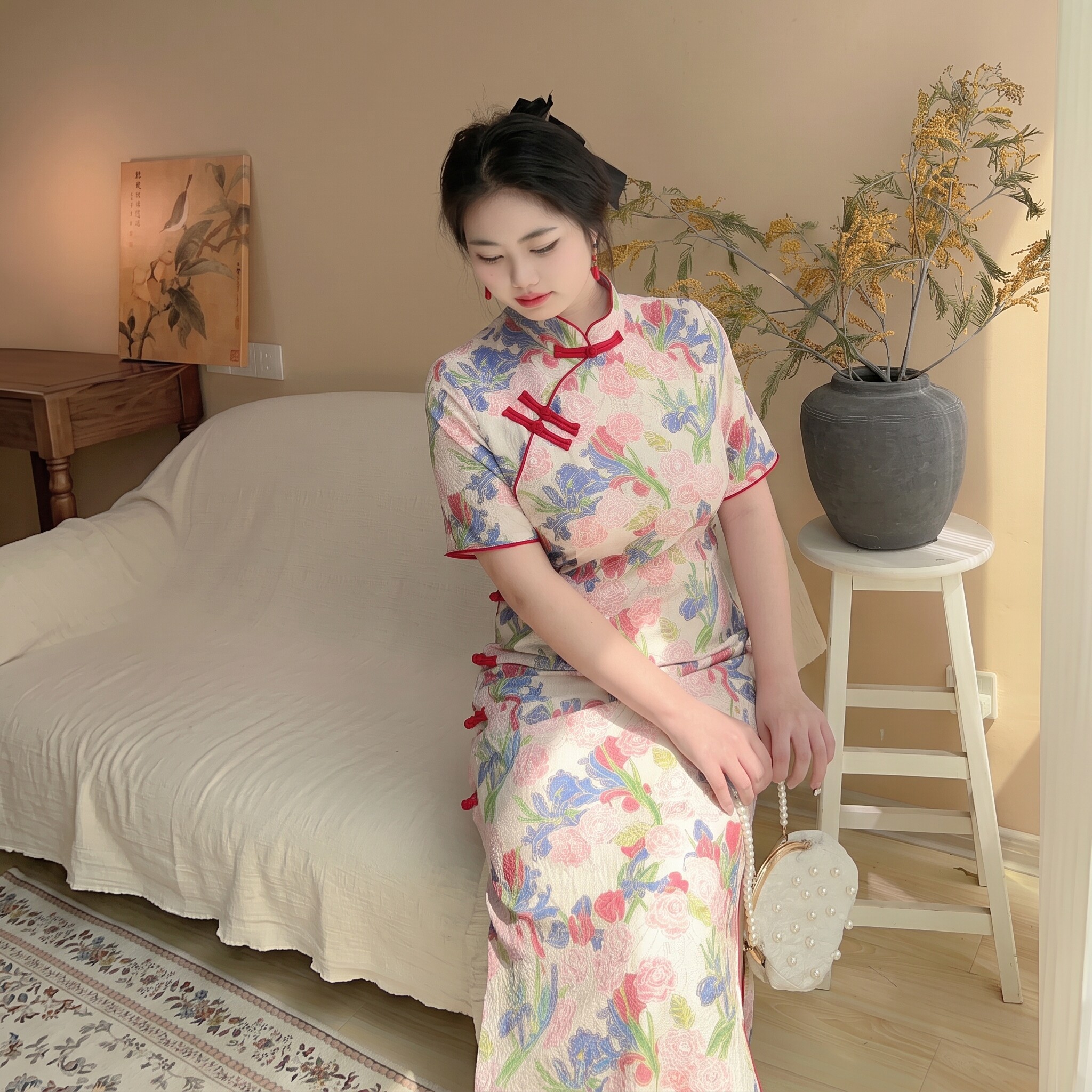 夏季新中式中国风小清新显瘦旗袍