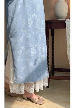 【自制款】旗袍搭子~蕾丝松紧腰衬裙半身裙大码胖mm打底裙防走光
