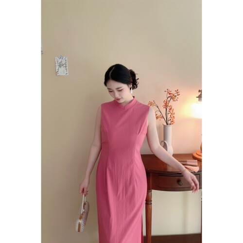 胖妹妹夏季新中式无袖显瘦旗袍