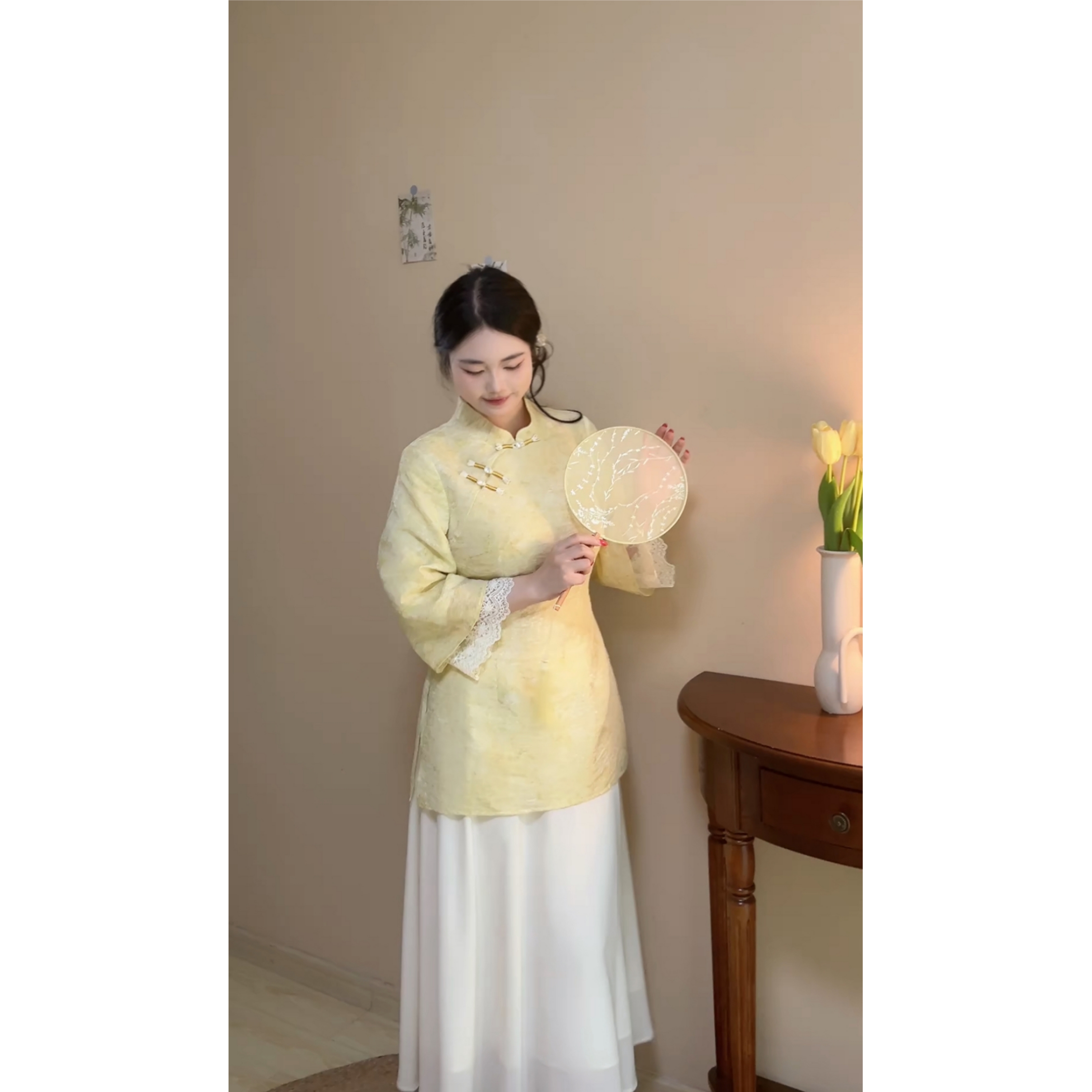 遇见大码秋季假两件拼接连衣裙