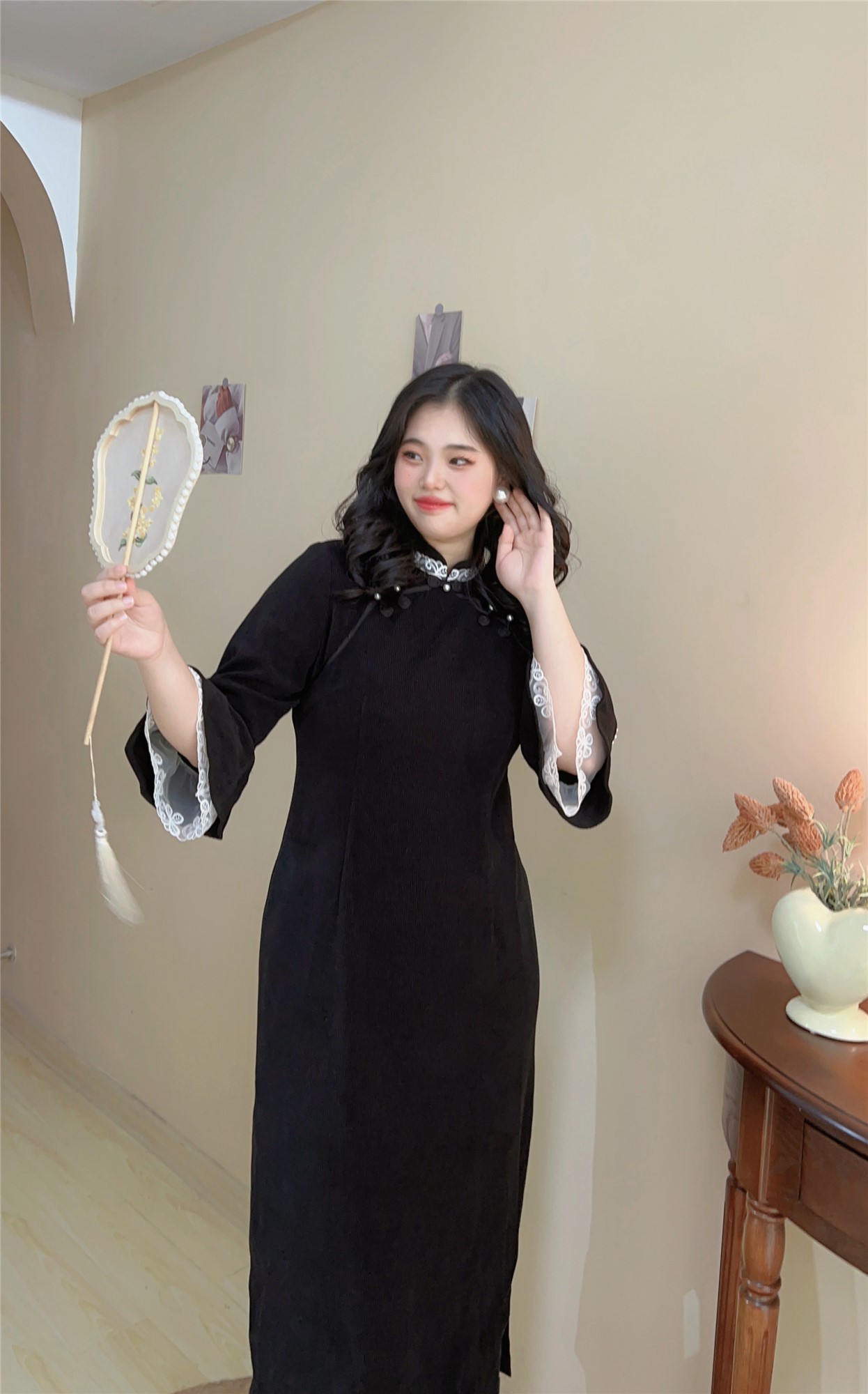 遇见新中式秋高端直筒大码旗袍