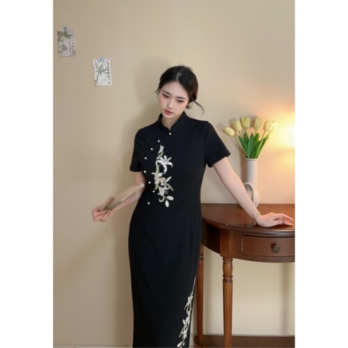 胖妹妹新中式日常收腰显瘦旗袍