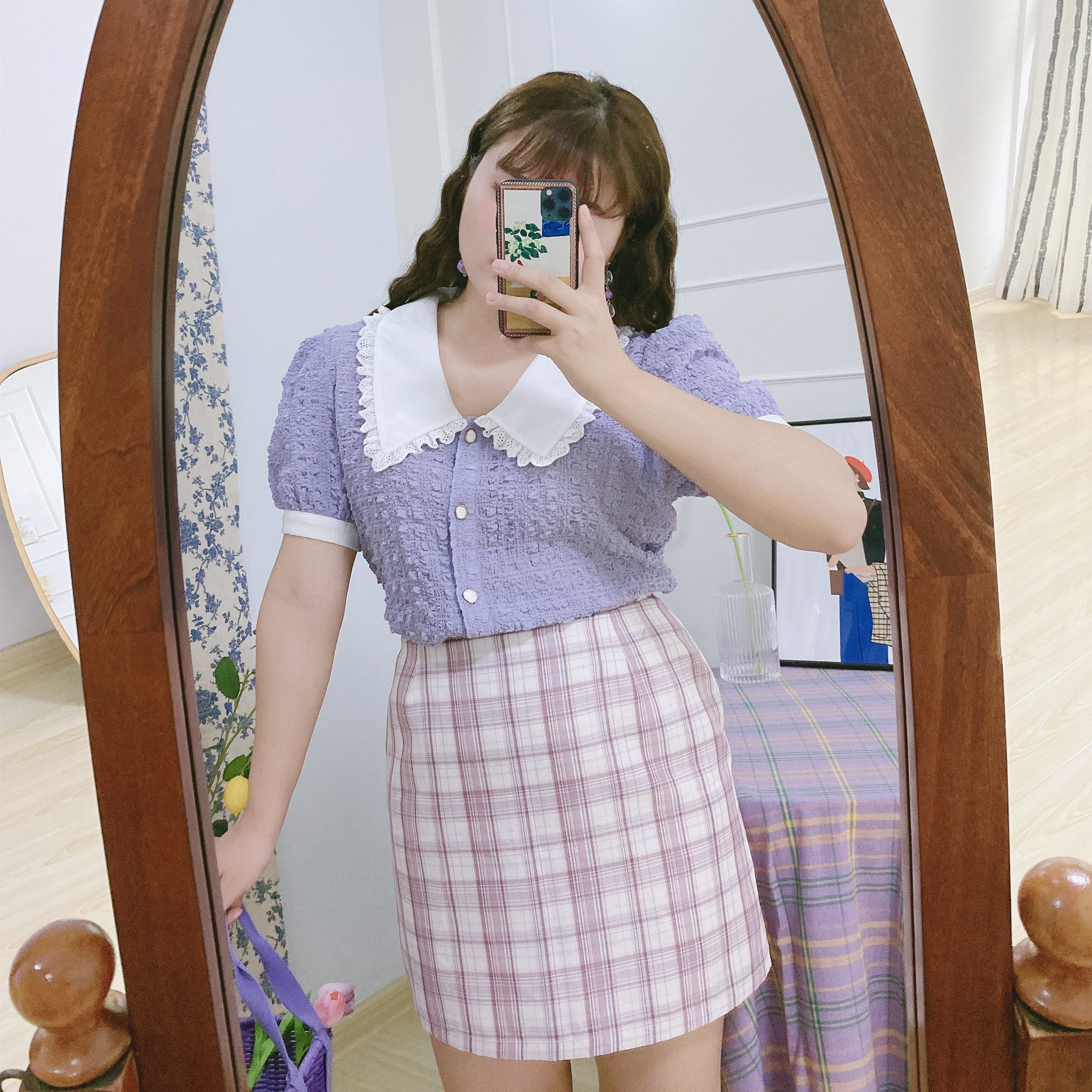 胖MM仙女上衣遇见A字裙夏修身