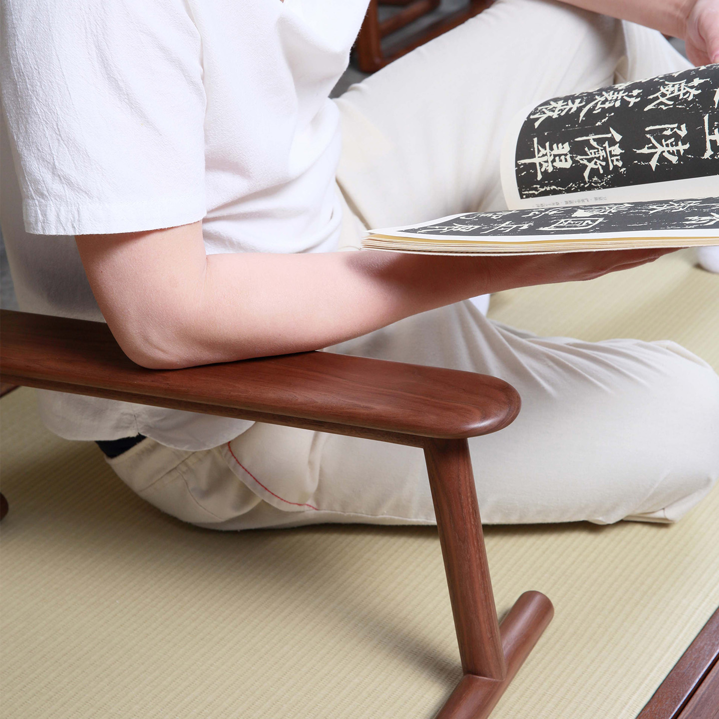 素元隐几凭几黑胡桃实木手工打磨