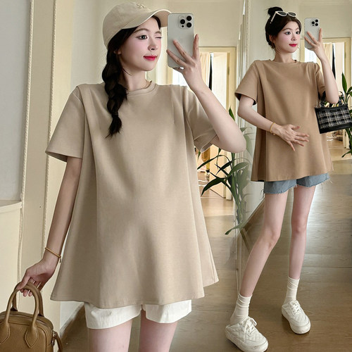 大码孕妇短袖T恤上衣女夏小个子