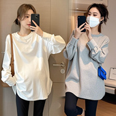 时尚 大码 孕妇卫衣2026春秋新款 纯棉宽松t恤上衣女遮肚显瘦200斤潮