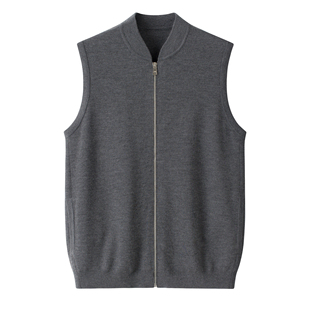 精纺男马甲外搭大码 羊绒衫 无袖 鄂尔多斯市精纺山羊绒男开衫