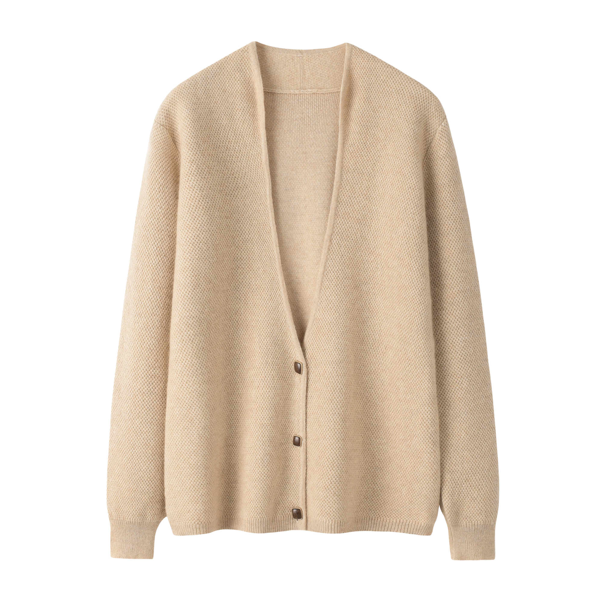 其乐绒绒纯山羊绒加厚女开衫外套