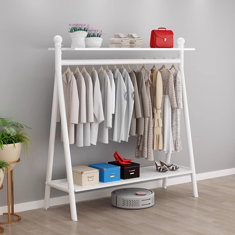 室内落地挂衣架衣帽架卧室多功能收纳架家用加粗单杆式晾衣服挂架