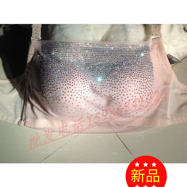 万丽姿新款亮钻抹胸式文胸罩黑色带钻彩钻防走光聚拢性感公主文胸