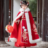 过年拜年服女孩连衣裙 襦裙儿童古风古装 女童汉服冬季 加绒加厚唐装